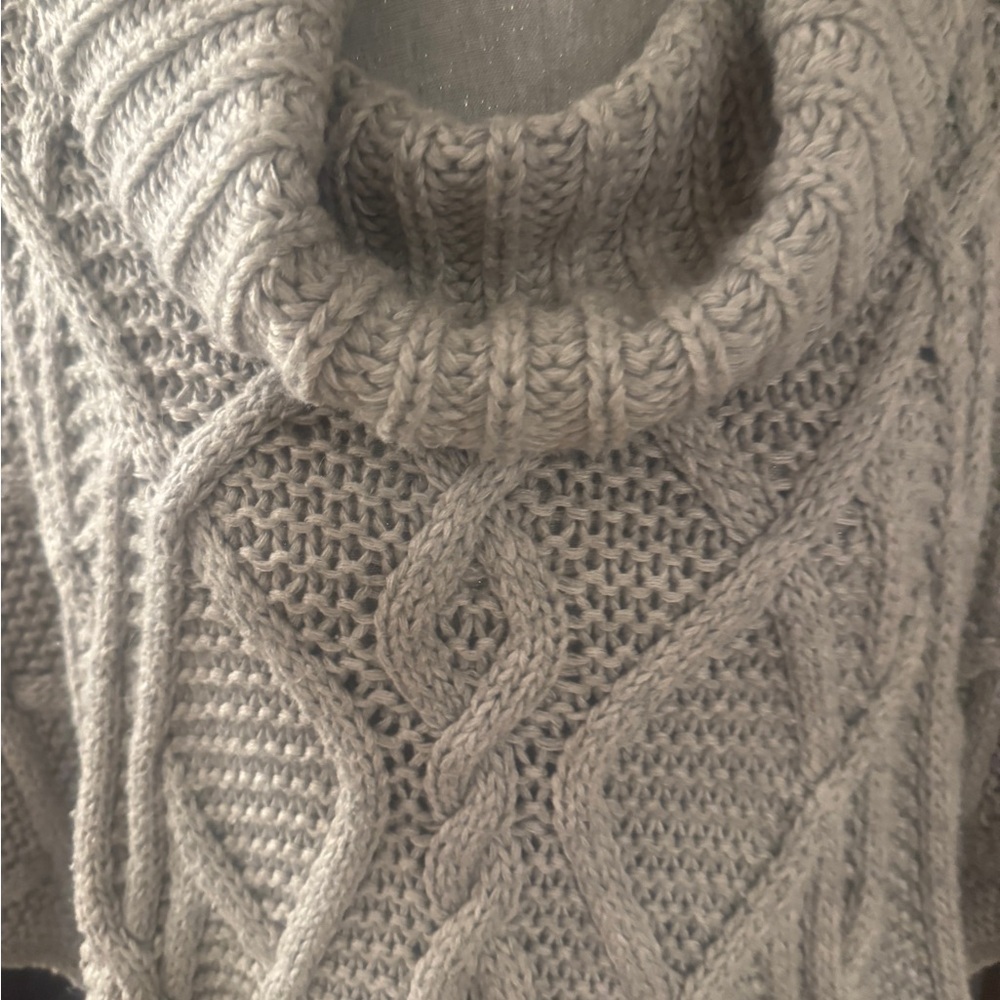 Lovestitch grey knit Cowl Neck Sweater poncho. - Picture 2 of 5